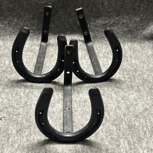 3 PONY Horseshoe Metal Wall Hook Decor Hanger Rustic Horse Farmhouse Equestrian